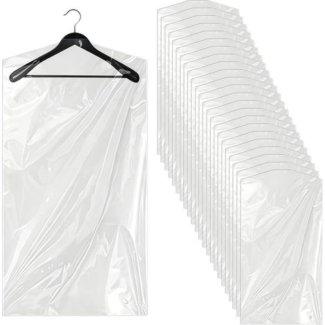 24 Pieces Plastic Garment Bags, Transparent Clothes 150×60 cm (1/5)
