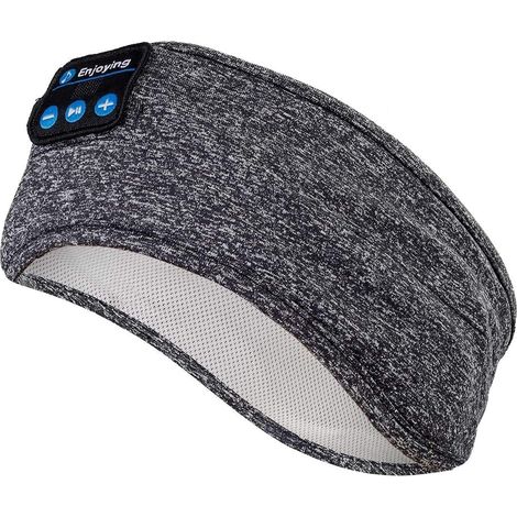 Écouteurs sans fil pour dormir, bandeau Bluetooth pour le sport avec son stéréo HD ultra-fin gris (1/3)
