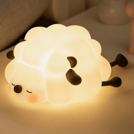 Rechargeable LED Night Light for Kids, 3-Level Dimmable Night Light, Silicone Touch Lamp with Timer (1/5)