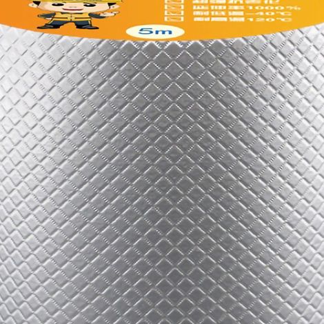 Ruban d'étanchéité en butyle imperméable, feuille d'aluminium, ruban d'étanchéité en butyle anti-fuite, ruban de mastic multi-usages pour réparations, 5 cm x 5 m / 1,97 x 196,85 po (1/5)