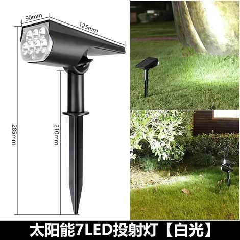 Projecteur solaire de jardin (3 LED blanches, 7 pièces), lampe solaire orientable à encastrer, étanche IP65, éclairage mural extérieur (1/5)