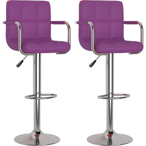 Maison Exclusive - Tabourets de bar lot de 2 violet similicuir (1/5)