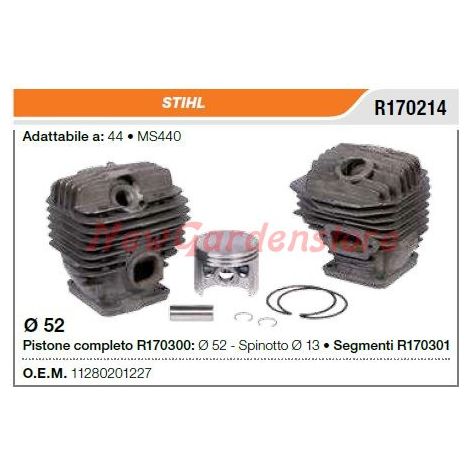 Cilindro pistone segmenti STIHL motosega 44 MS440 R170214