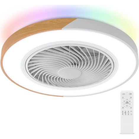 Deckenventilator, Deckenventilator mit LED-Beleuchtung, 6 Windgeschwindigkeiten, 18-W-LED, 3000–6000 K