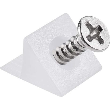 Lot de 100 supports de tiroir en plastique avec vis, kit de réparation de glissière, blanc et argent (1/5)
