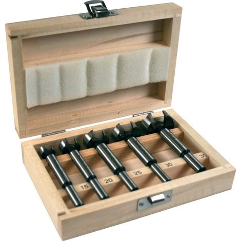 Makita D-47363 5 Piece Forstner Wood Drill Bit Set In Wooden Case 15 20 25 30 35 (1/5)