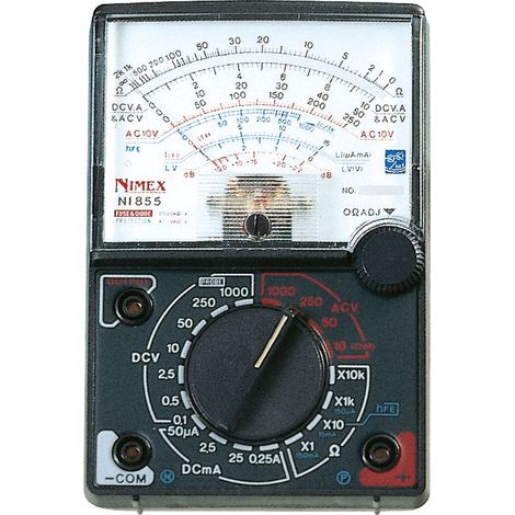 Multimetro analogico Nimex NI855 - Funzioni: tensione DC, tensione AC, corrente AC, resistenza