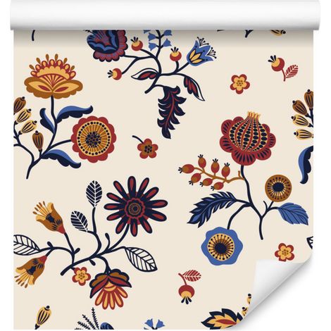 Carta da parati con motivo floreale per soggiorno e camera da letto, 50x1000 cm (1/5)