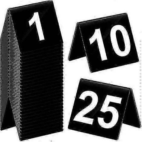 Chevalets de table en acrylique double face numérotés de 1 à 25 pour réception de mariage (1/4)