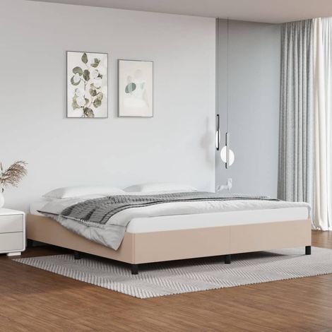 Bettgestell Cappuccino-Braun 200x200 cm Kunstleder (1/5)