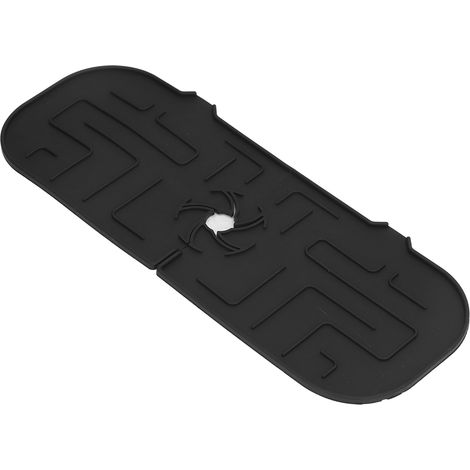 Plateau de Protection Robuste en Silicone pour Robinet de Cuisine Salle de Bain Noir