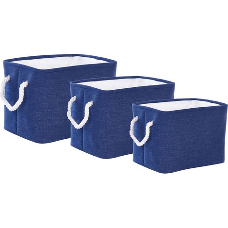 Aufbewahrungskorb 3er Set DARQAB Baumwolle Marineblau