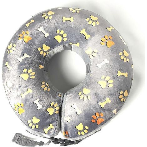 Un collier de sécurité à motif d'empreintes de pattes bleues assure la sécurité de votre animal. (1/5)