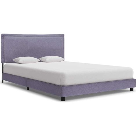 Bed Frame without Mattress Light Grey Fabric 135x190 cm Double vidaXL (1/5)