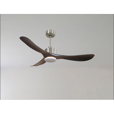 Modulo Regular Ring - Super destratificateur et ventilateur DC 166 cm Chrome pales bois clair sans Lumière  30 à 60 m² (1/5)