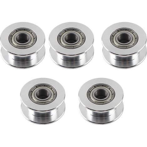5 Stück Aluminium 2GT Zahnriemenscheibe 3D-Druckerzubehör (B6mm, 20T, Bohrung 5, zahnlos)