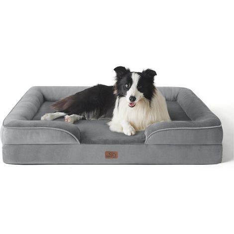 Hundebett orthopädisches Hundesofa 89x63 cm L 89 x B 63 x H 17 cm Grau (1/5)