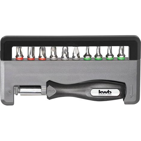 Kwb Jeu d'embouts 151010 12 pièces avec porte-embout magnétique et tournevis universel 1/4" (1/5)