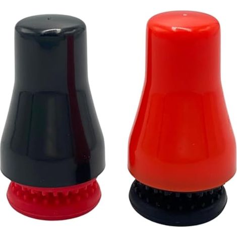 Lot de 2 brosses magnétiques de précision pour nettoyer une bouteille en verre, un vase, un aquarium, une carafe à décanter, un bong, un aquarium et une tasse à mesurer (rouge et noir) (1/5)