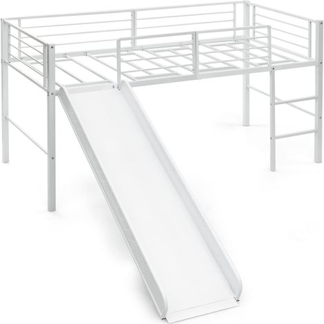 Goplus – Lit superposé enfant avec échelle et toboggan amovible – Charge max 150 kg – Dimensions 190x90x78 cm – Espace de rangement sous lit