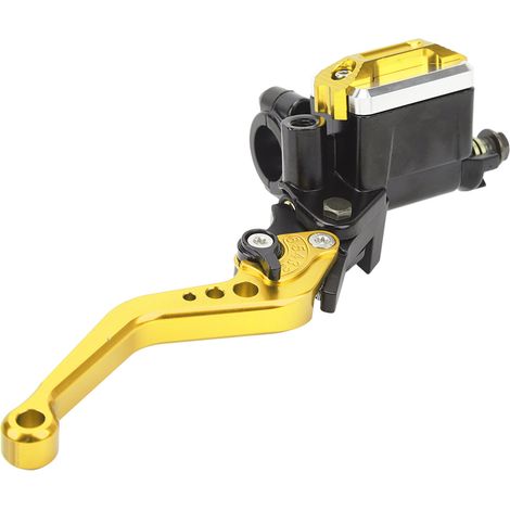 Deux leviers de frein pour moto, levier de maître-cylindre de guidon de 22 mm, adaptés aux scooters, motos sportives, motos de route et quads, couleur or. (1/5)