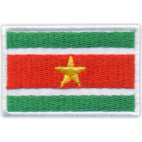 Aufnäher mit der Flagge von Suriname – selbstklebende Rückseite – gestickter Aufnäher/Abzeichen/Emblem