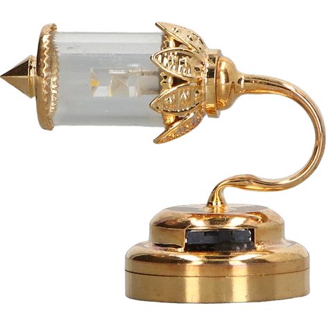Lustre miniature doré en métal pour maison de poupée échelle 1:12, abat-jour transparent, décoration lumineuse élégante (1/5)