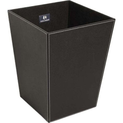 Poubelle salle de bain Ecopelle en cuir synthétique L23 x l23 x h30cm - couleur noir - Koh-I-Noor