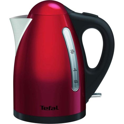 Bouilloire électrique 1,7 L rouge sans fil avec arrêt automatique