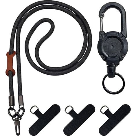 Cadena De Seguridad Para Teléfono - Cable De Acero Retráctil 60 Cm - Correa Ajustable 120 Cm - Para Viajes Festivales Y Senderismo - 1 Unidad (1/5)