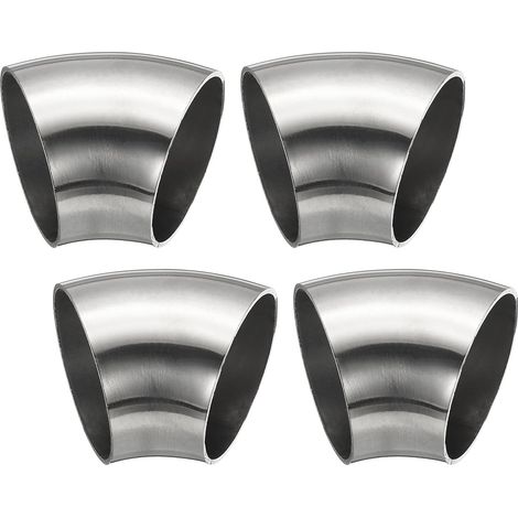 4pcs Coude À 45 Degrés Avec Mandrin, 60mm Diamètre Extérieur Acier D'Échappement Raccord De Tuyauterie Inoxydable 304 Pour Tuyau - 42mm (1/5)