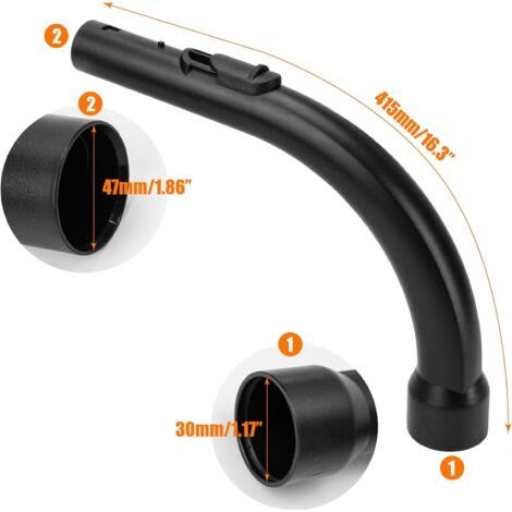 5269091 Pièce de rechange pour aspirateurs Miele S2110 S501 S524 Classic C1 C2 C3 – Rallonge de flexible courbée avec embout coudé, poignée tubulaire avec manchon et bague de fixation, tube de raccord (1/4)