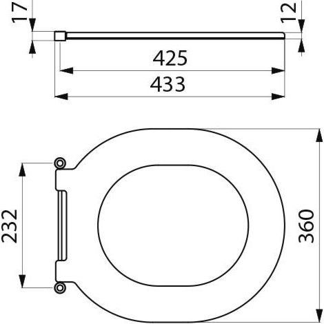 Delabie WC-Sitz S21/700 schwarz Polyethylen ohne Deckel