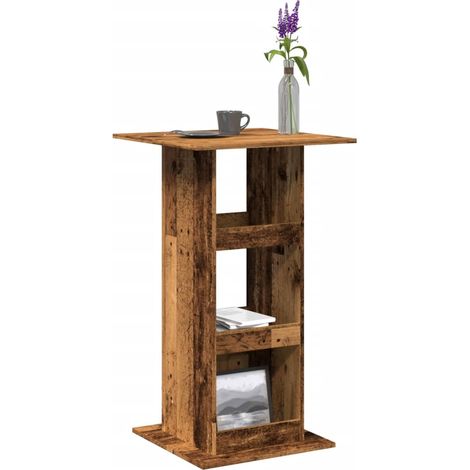 vidaXL Tavolo Bar Portaoggetti Legno Antico 60x60x102cm in