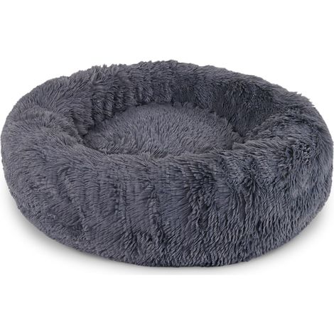 Hundebett rund Hundekissen Hundesofa Donut 50cm Durchmesser, dunkelgrau