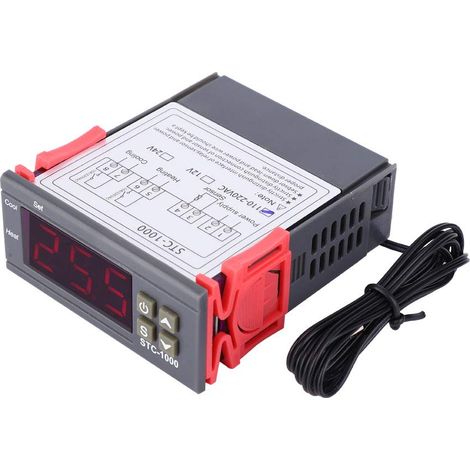 Ej.Life Digitaler Temperaturregler, STC 1000 Temp Control Thermostat Dual-Relais-Ausgangsthermostat mit NTC (110240VAC) A (1/5)