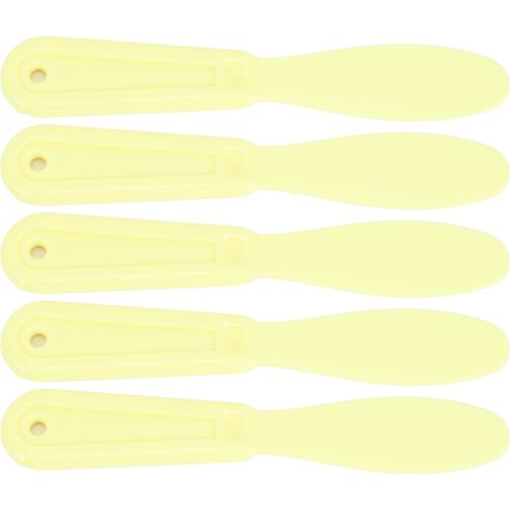 5 Spatules de Sculpture Jaunes, Lisse Ergonomique Anti-fatigue Résistante à l'Usure, Mélangeur à Peinture et Cire, Économise d'Effort, pour Modelage et Travaux Précis (1/5)