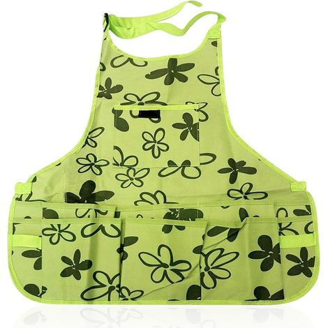 1 - Tablier De Jardinage - Tablier À Outils - Tissu Oxford Résistant Et Imperméable - Poches Multiples Pour Rangement Pratique - Usage Jardin Et Ménage - Vert - 58x60cm