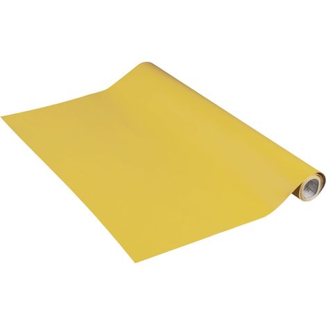 Venilia Pellicola adesiva, Giallo curry Giallo senape, 45cm x 2m, Spessore 160μ, Pellicola autoadesiva per mobili o cucina, carta da parati, PVC senza ftalati, Prodotto in UE (1/4)