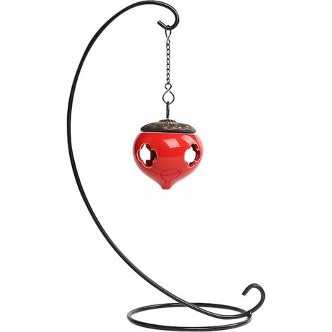 Brûleur de Parfum à Reflux en Fer et Céramique Rouge Design Suspendu, Porte-Parfum Créatif pour Décoration Intérieure et Sauna (1/5)