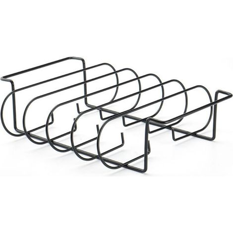 1 support à côtes en acier au carbone, pour barbecue extérieur, four électrique et fumoir, dimensions 31,3 × 25,3 × 7,3 cm (1/5)