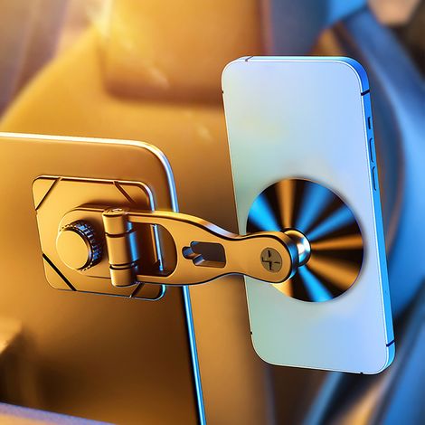 Faltbare Autotelefonhalterung, verstellbare Mittelkonsolenhalterung aus Aluminium, Fahrzeughalterung für GPS-Navigationsgeräte, robuste Smartphone-Halterung (1/5)