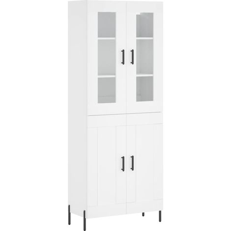 Maison Exclusive - Buffet haut Blanc 69,5x34x180 cm Bois d'ingénierie (1/5)