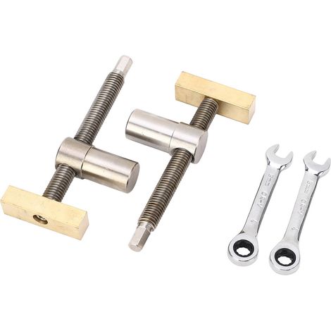 Set mit 2 Edelstahl-Werkbankklemmen, Schnellschraub-Befestigungsblock, 20 mm/7,9 Zoll Tischklemme, Stahlfarbe, für die Holzbearbeitung. (1/5)