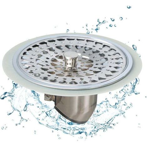 Filtre à cheveux pour douche, éliminateur d'odeurs pour douche, filtre à cheveux en silicone et acier inoxydable pour baignoire, convient aux salles de bains, baignoires et cuisines.