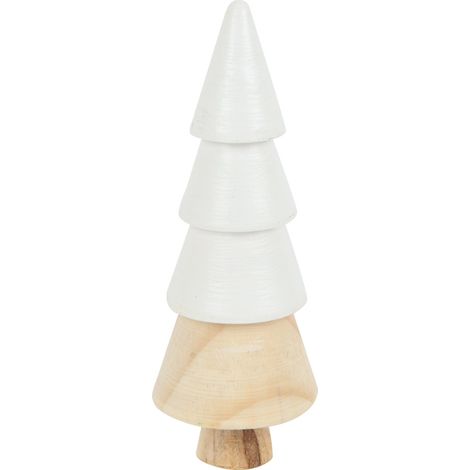 TrendLine Deko Holzbaum 5 x 14 cm weiß Figur