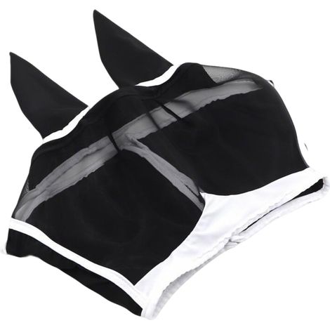 Masque Anti-Mouches Cheval - Filet Respirant Demi-Visage avec Oreilles  avec Oreilles Sangle Élastique Large Espace pour Les Yeux Demi-Masque - pour Bétail Vache Ferme Campagne Toutes Saisons
