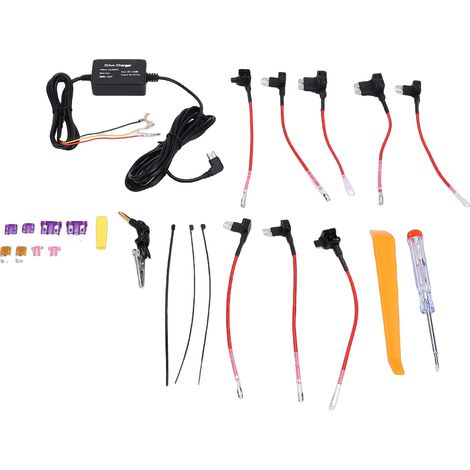 Kit de câblage caméra de tableau de bord USB Type C 12V-28V à 5V 2,5A, câble d'alimentation 10,5 pieds avec fusible, protection basse tension (1/5)