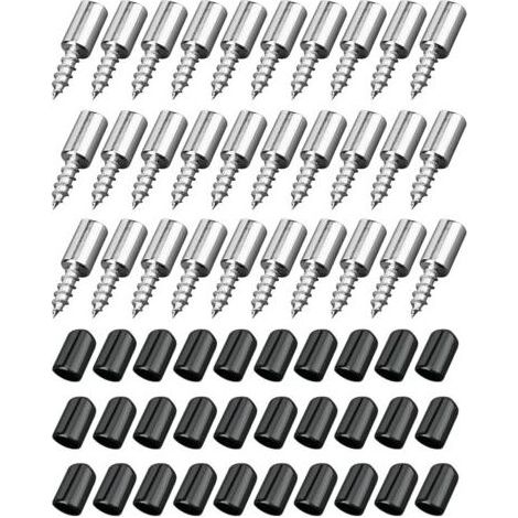 30 Pcs Shelf Support Pins with Rubber Protection, Self-Tapping Shelf Pegs for Furniture, Cabinets, Bookcases, Wine Coolers, ø7.5 mm, Holds Up to 20 kg (1/5)
