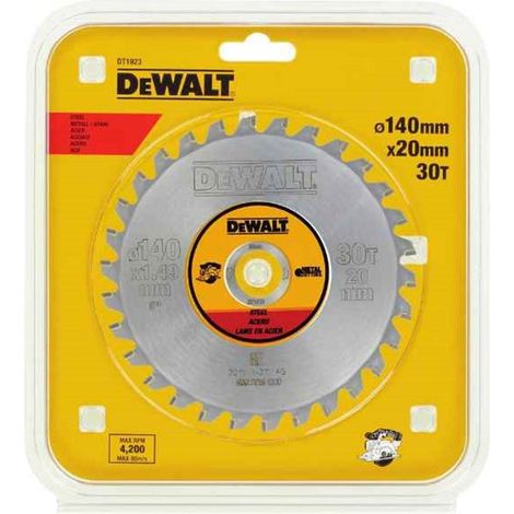 DeWALT - Lame de scie pour acier 140x20 mm, 30 dents DT1923 (1/2)